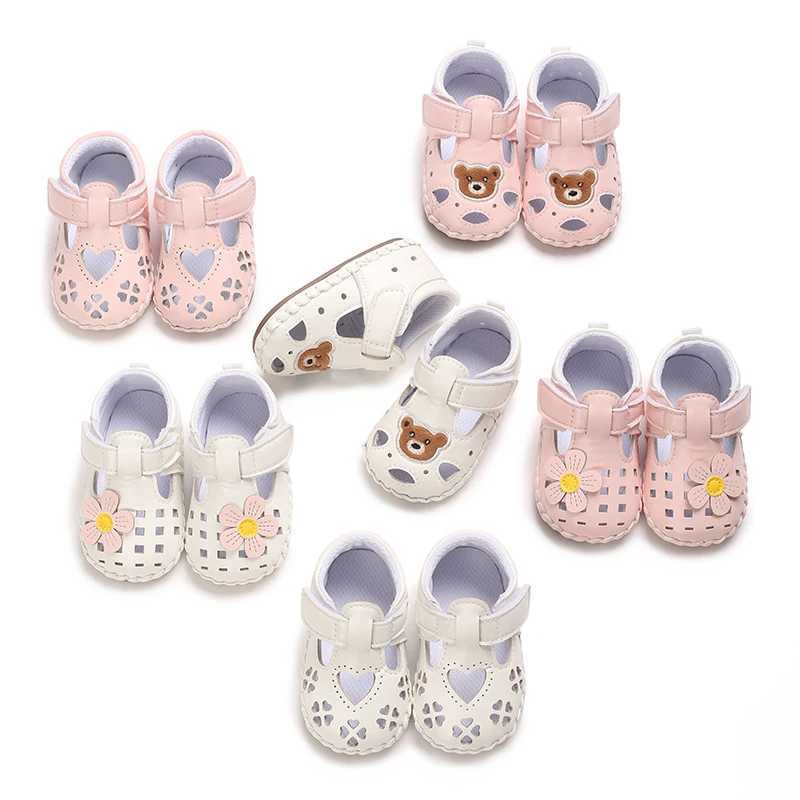 Summer 0-18 Months Old Female Baby Hollow Princess Shoes With Soft Soles And Anti Slip Baby Walking Sandals M240920