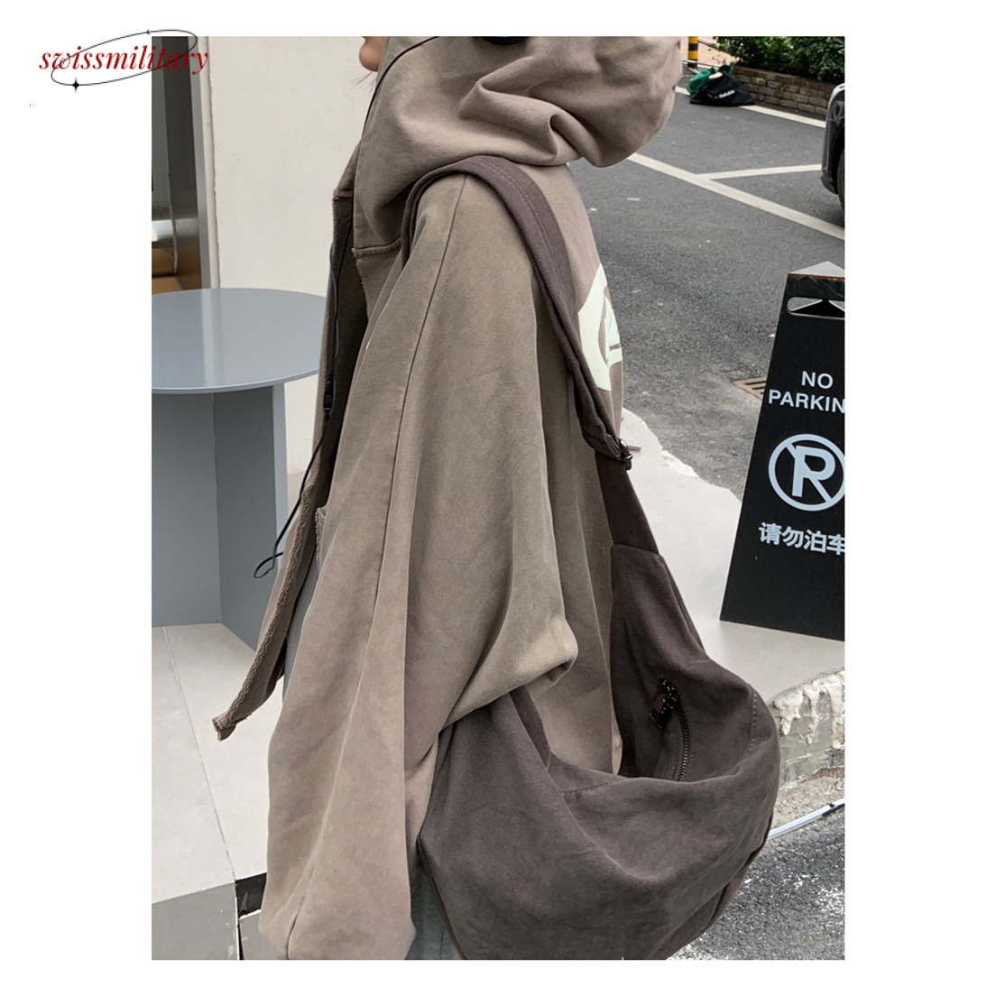 2024 New Coffee Single Shoulder Crossbody Dumpling Bag Canvas Women's Bag, Small and Lazy Style #26 Swissmilitary