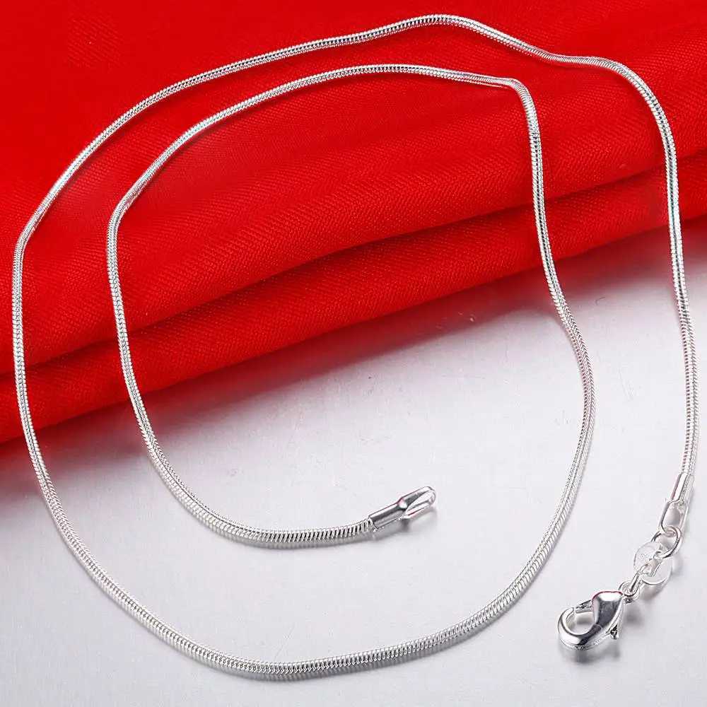 Hot 925 Sterling Silver Snake Necklace Chain 16-30inch High Quality For Woman Men Fashion Wedding Engagement JewelryX240919