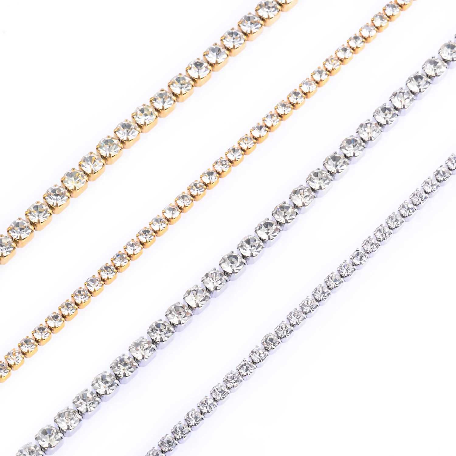 Hot Sale New Style Stainless Steel Charm Buling Shine Zircon Crystal Necklace Link Chain For Women Girls Fashion JewelryX240919