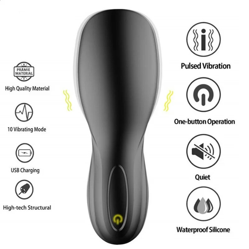 Male masseur training Mastrubator oral cup penis massage pulse vibration sex toy 240914