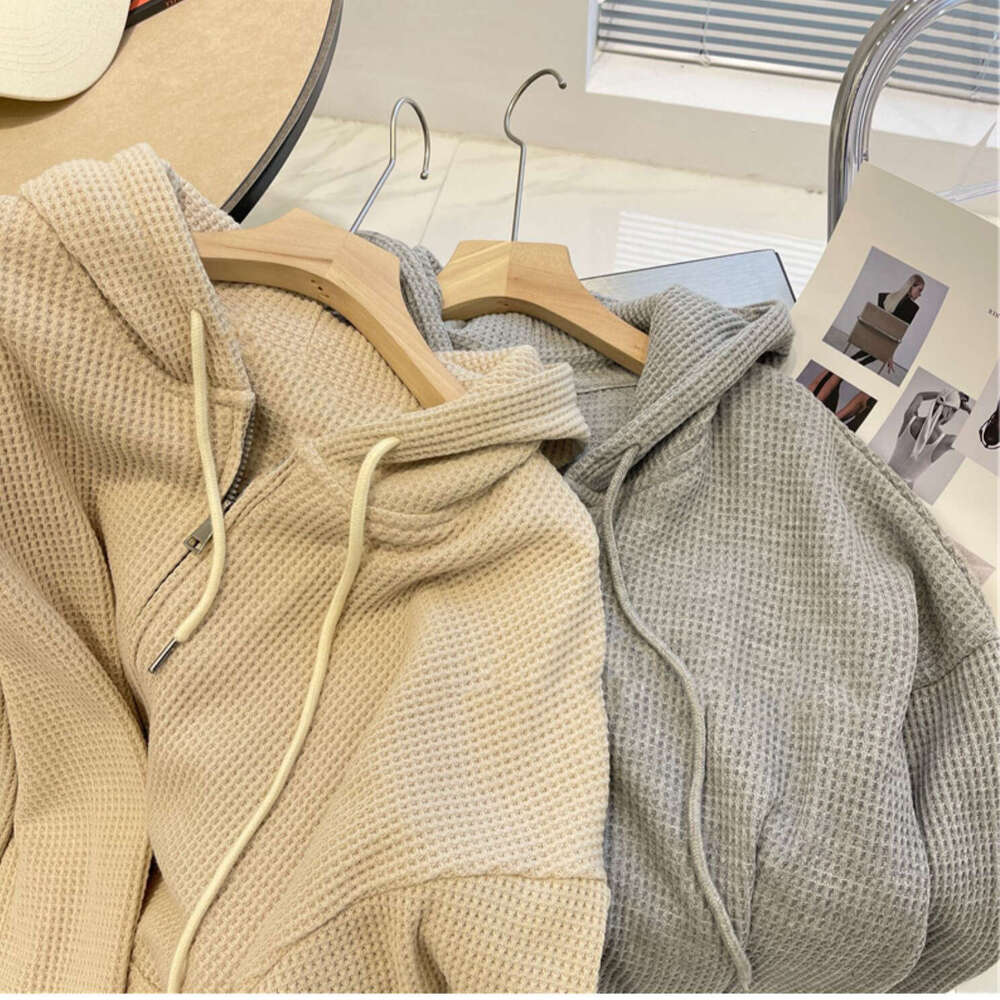 Hallowmas Huafu Ge Hooded Sweatshirt for Women Autumn New Style Loose Slimming Niche Design Sense Spring and Summer Jacket Womens Zipper Cardigan Autu