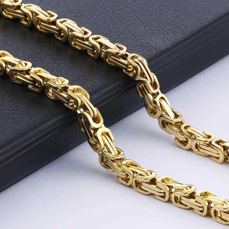 Men Stainless Steel Link Chains Necklace Multicolor Byzantine Strong Heavy Long Chain Necklaces Hip Hop man Punk JewelryX240919