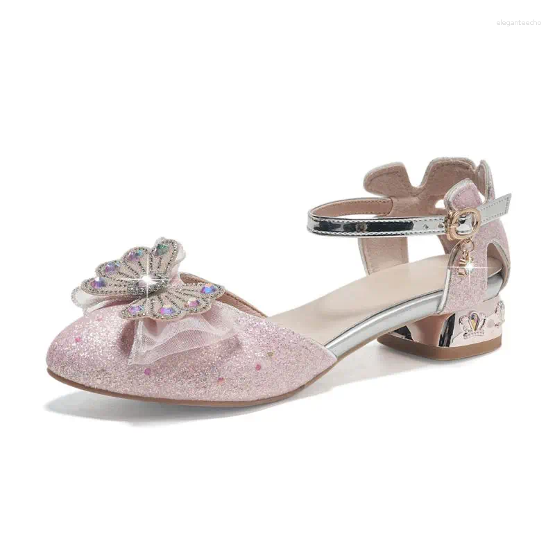 2025 S Fashion Designer Sandals ORCHALISA Princess Girls Round Toe Bowknot Rhie Butterfly Buckle Strap Small Size Sweet Women Shoes
