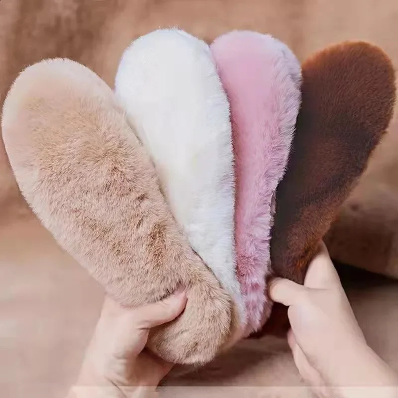 1 pair of plush lining cotton lining imitating rabbit fur lining winter mens warm thick breathable shoe accessories 240919