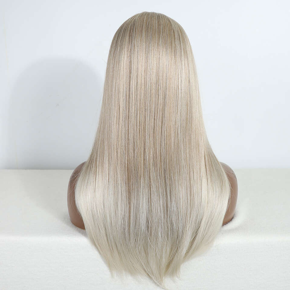 FREEDOM Synthetic Front Wigs For Women Straight 22 Inches Bob Ombre Brown Blonde White Lace Easy Wear Cosplay Wig