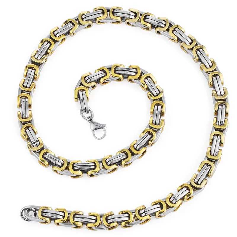 Men Stainless Steel Link Chains Necklace Multicolor Byzantine Strong Heavy Long Chain Necklaces Hip Hop man Punk JewelryX240919
