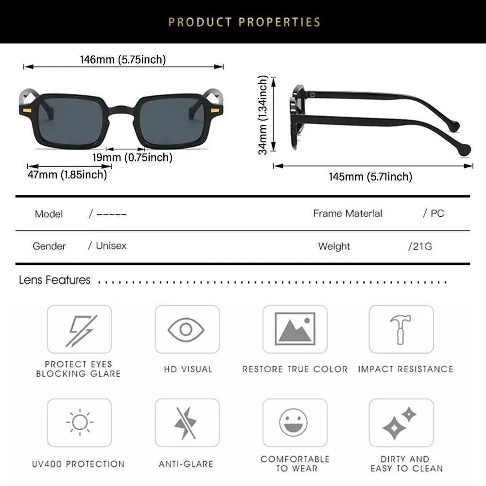 Fashion Square Sunglasses Women New Retro Rivets Decoration Glasses Men Leopard Blue Sun Glasses Gradient Shades UV400X240920