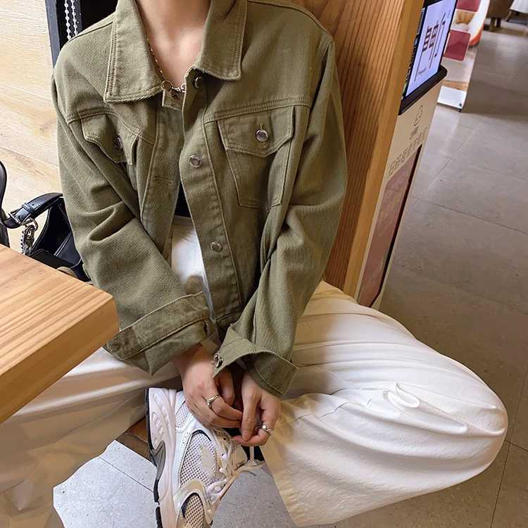 New 2021 Autumn Winter Women Denim Jeans Jacket Pockets Streetwear Short Fashionable Korean Style Oversized Lady Tops JK8060X240920