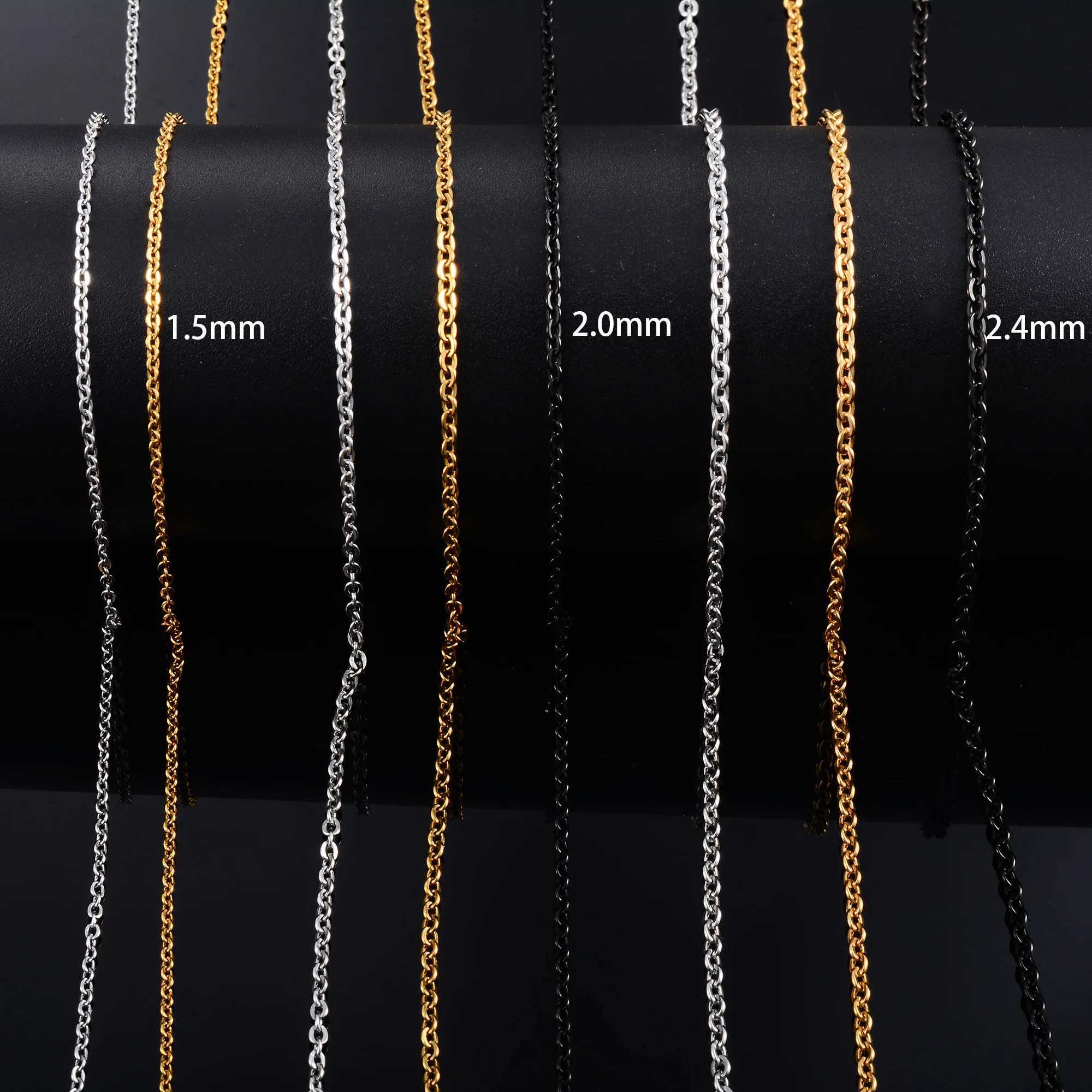 Stainless Steel Rolo Necklace for Women Men Link Cable O Chain Choker on the Neck Collar DIY Her Gift Jewelry AccessoriesX240919