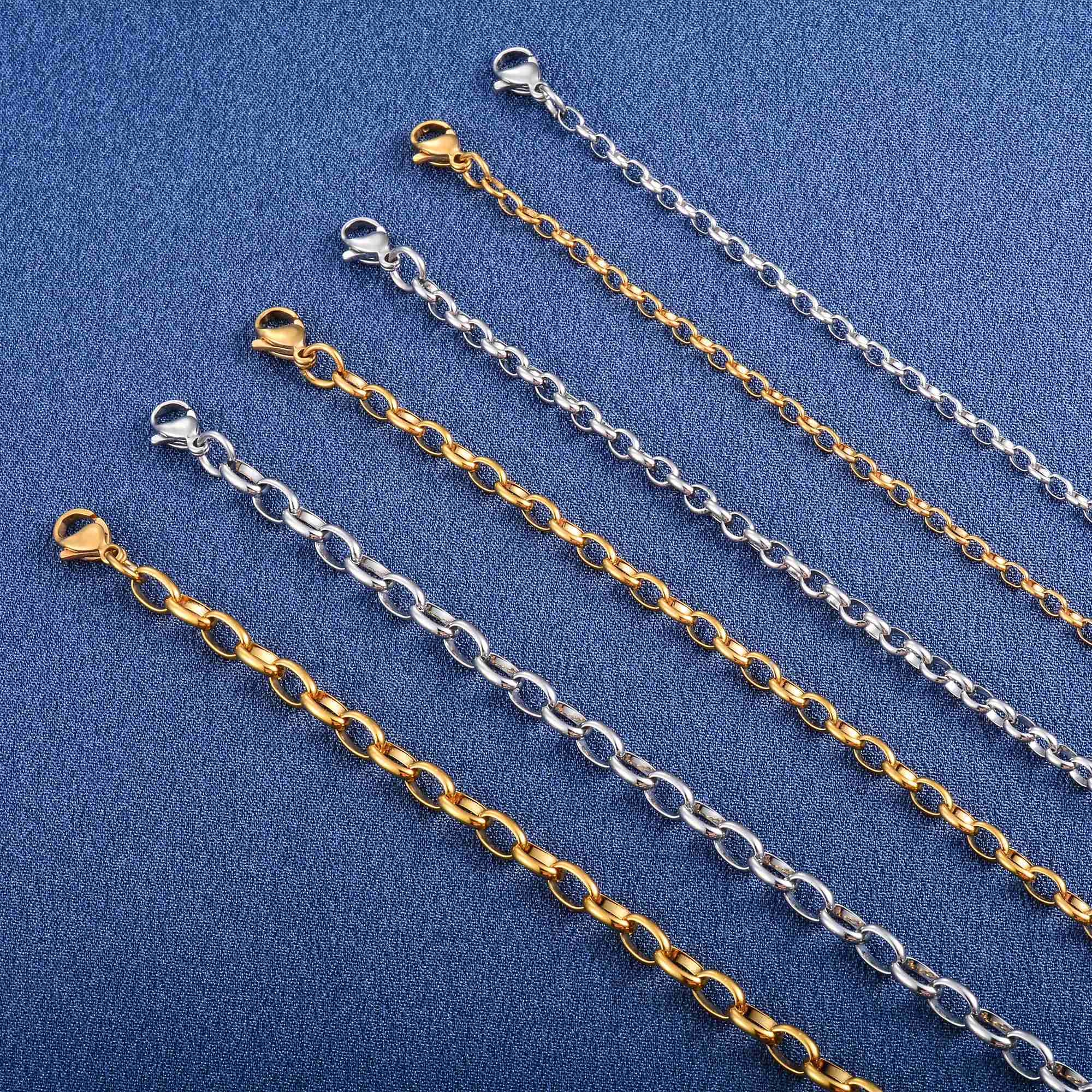 Rolo Necklace 316L Stainless Steel for Women Men Oval O Link Chain on Neck Collar Choker Gold/Silver Color Jewelry AccessoriesX240919