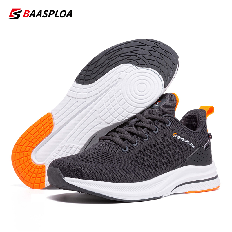 Baasploa Lightweight Running Shoes For Men Mesh Casual Sneakers Lace-Up Male Outdoor Sports Tennis Shoe