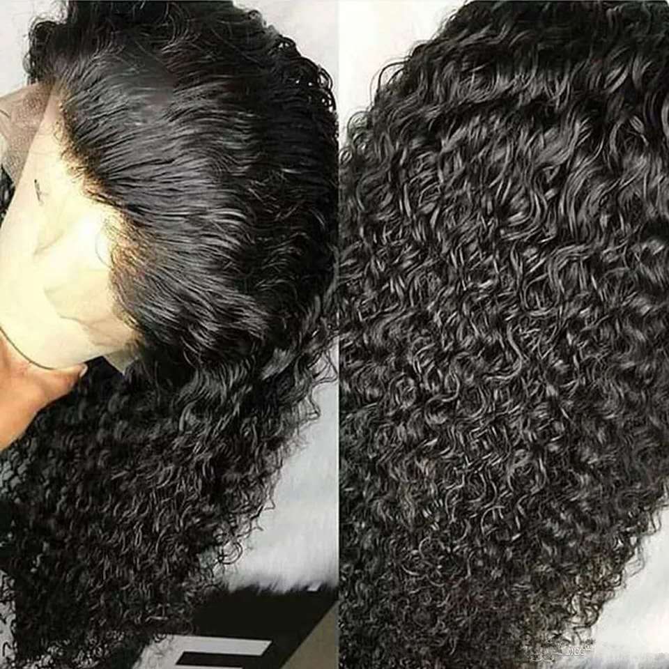 HairUGo 13*4 13x4 Jerry Front For Women Non-Remy Brazilian Curly Lace Wigs Human Hair