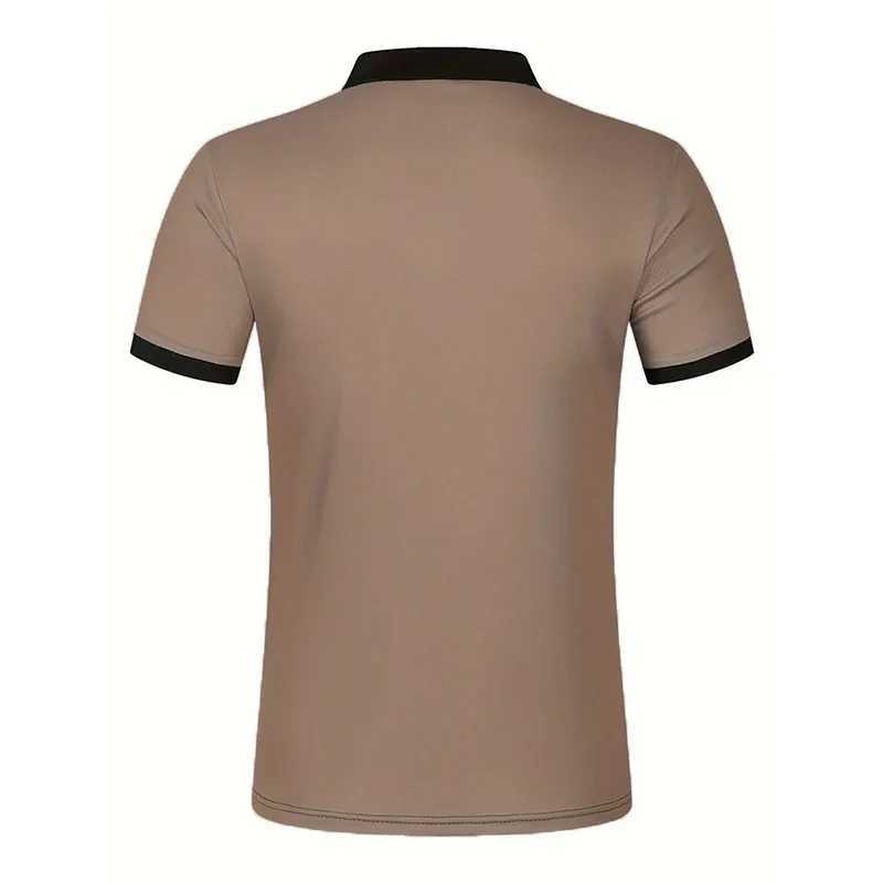 New Summer Men Casual Short Sleeve Lapel Business Polo Shirt 3D Digital Print Stripe Polo Shirt Sport Button Pullover TopsX240920