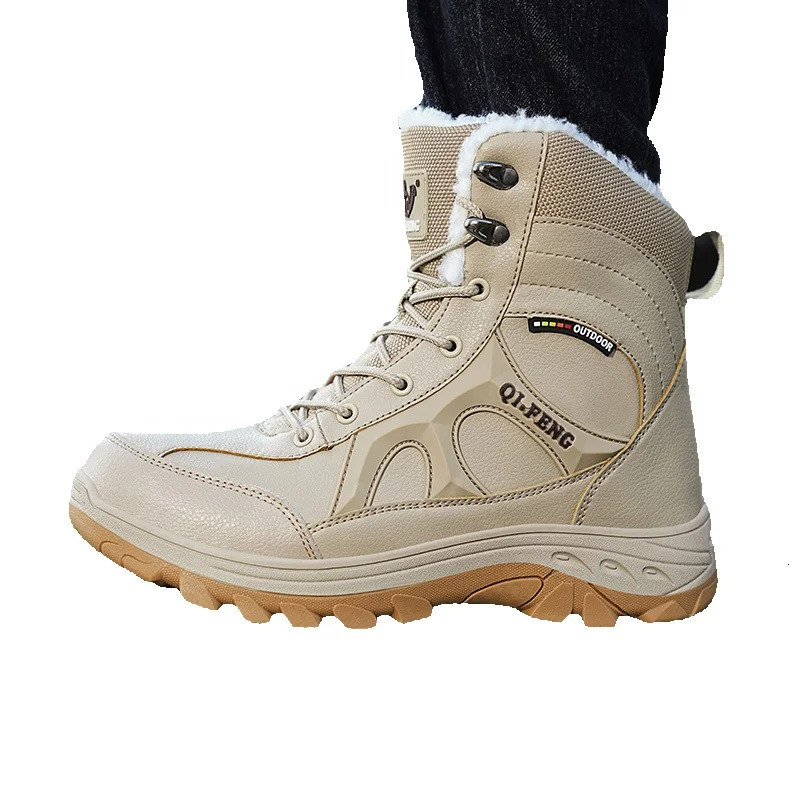 New designer boots winter outdoor hiking plus size 47 snowman training work boots waterproof anti slip warm fashionable and balanced shoes