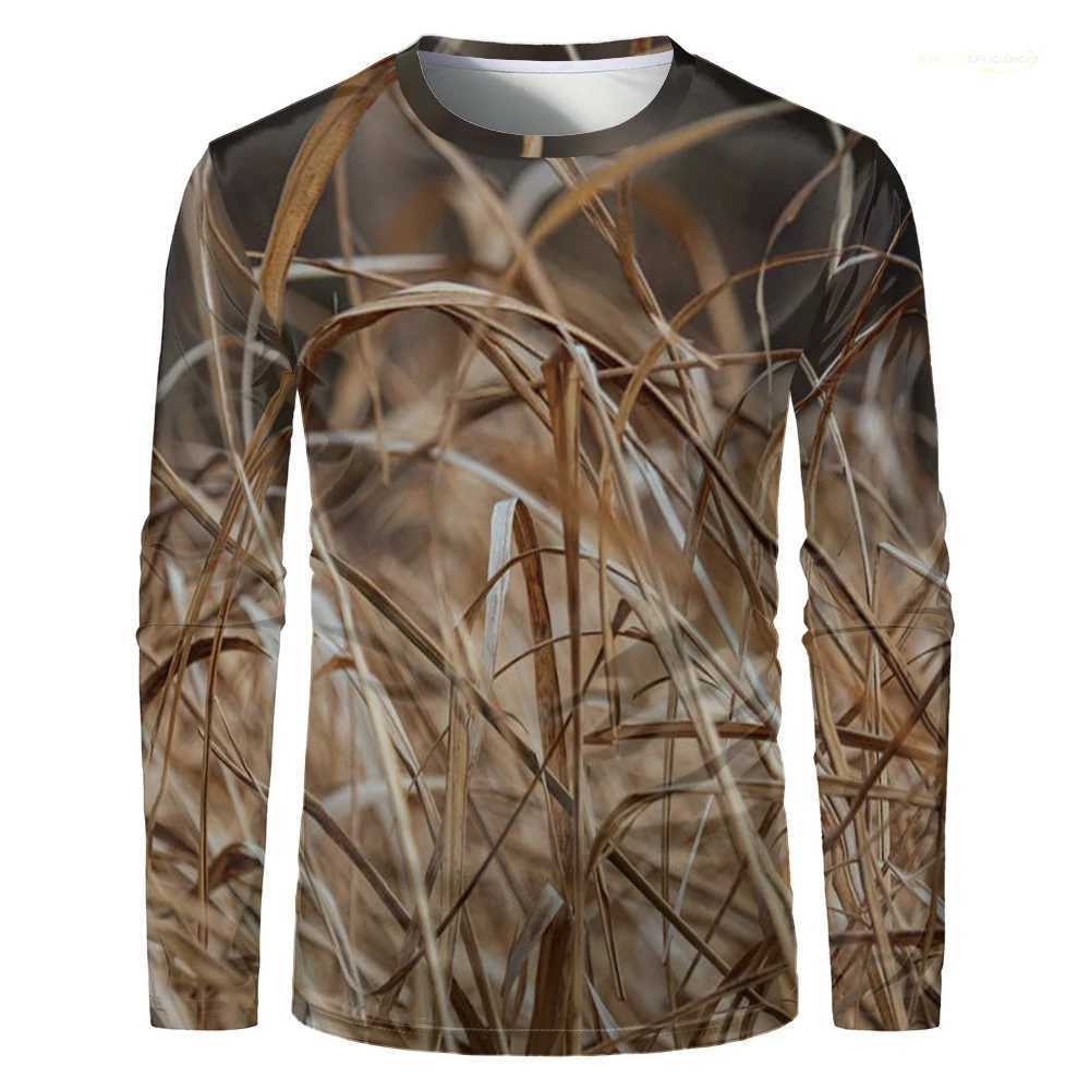 Camouflage Hunting Long Sleeve Men T-shirt Outdoor Sports Tactical Training Clothes Tee Hiking Fishing Camping Quick Drying TopsX240919