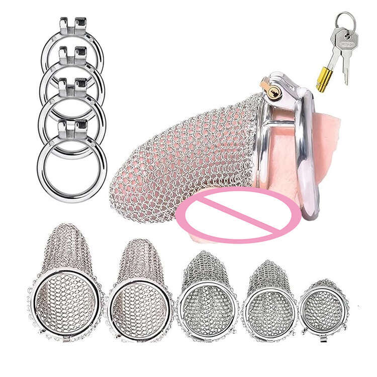 Stainless Steel Penis Cage BDSM Restraint Penis Chastity Belt Lock Cock Cage Adult Bondage Game Sex Toy Mesh Penis Cage