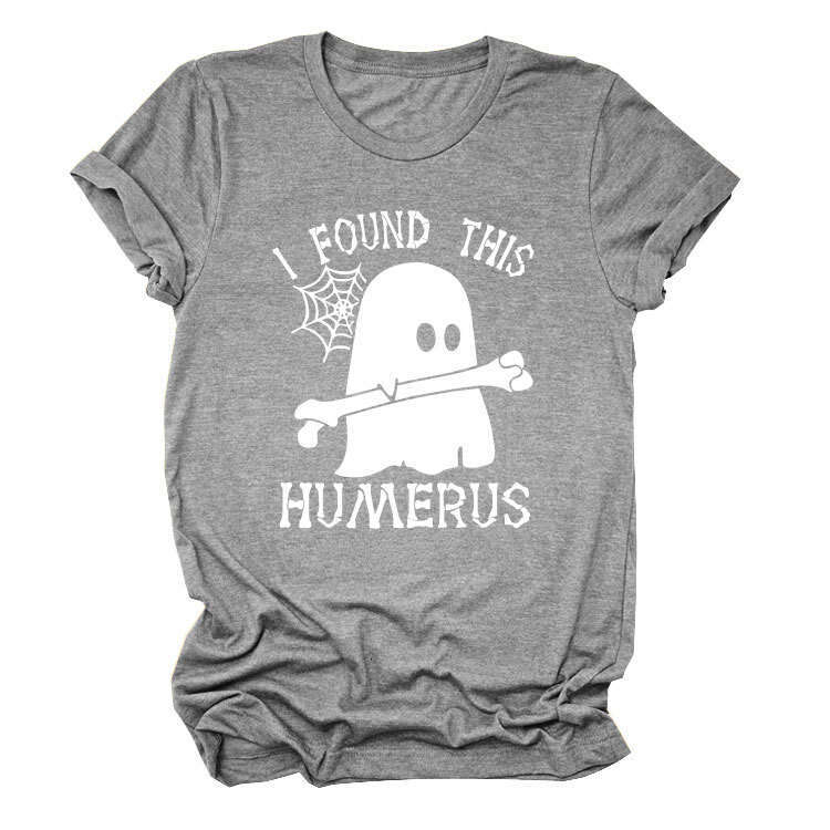 Hallowmas I FOUND THIS HUMERUS Fun Fashion Summer Versatile Womens Short sleeved T-shirt