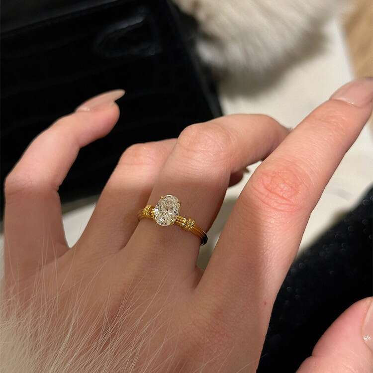 Pigeon egg ring women's fashion light luxury high-end sense line sense index finger ring original niche design temperament Luxury Rings Party Gif