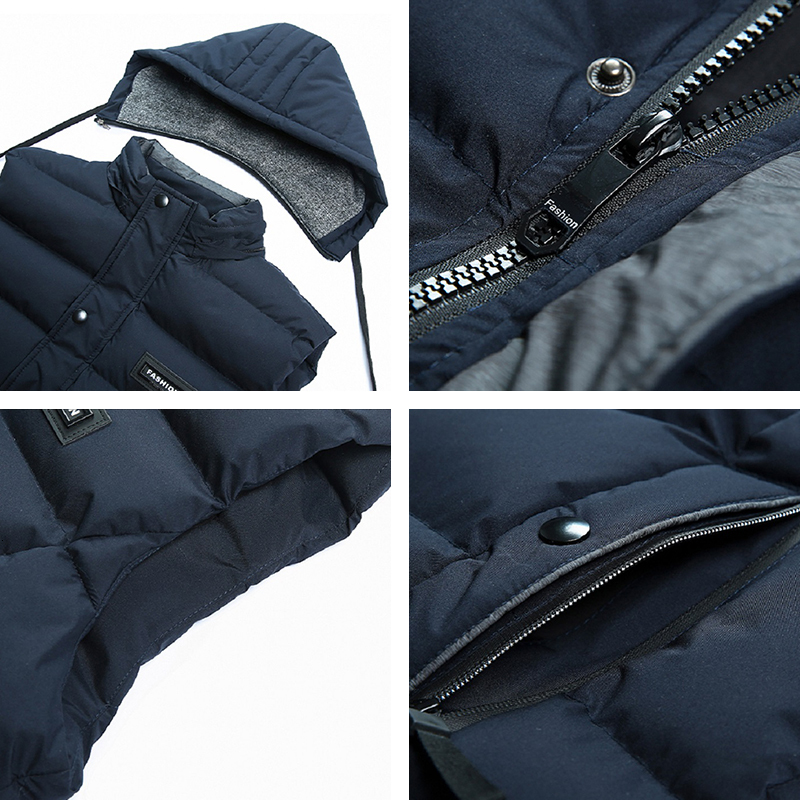 Winter New Thick Warm Windproof Sleeveless Jacket Autumn Men Fashion Casual Sport Pockets Detachable Hat Vest Man