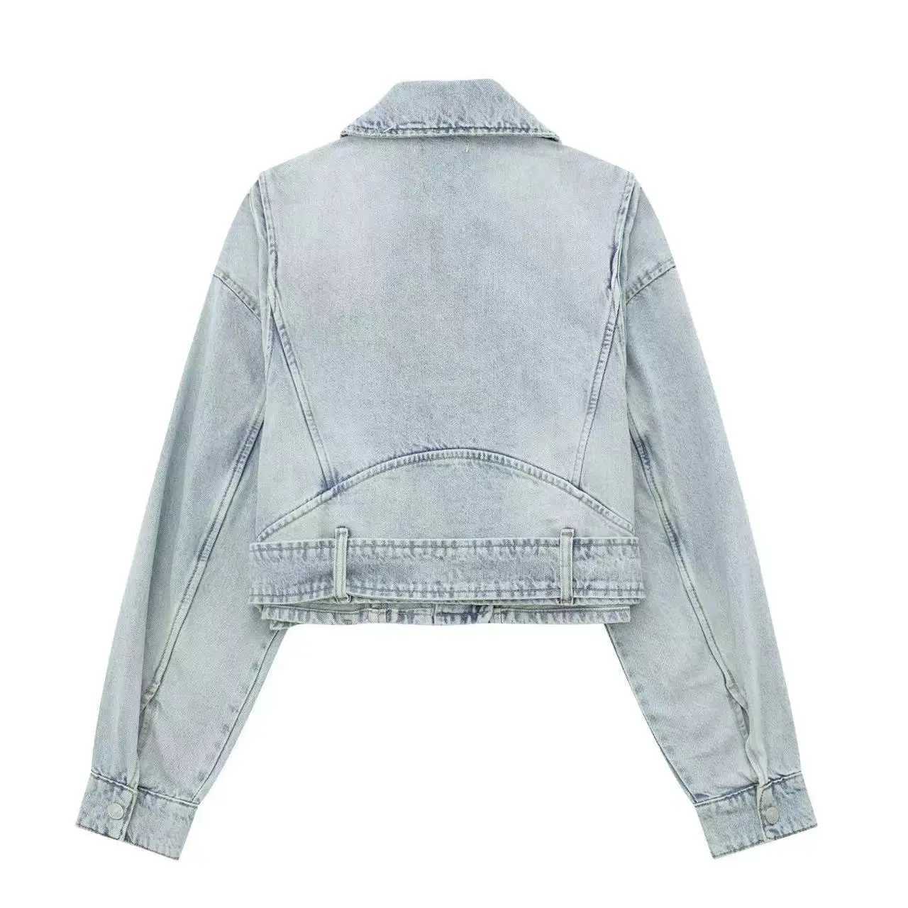 2024 Women Autumn Winter Denim Coat Lapel Long Sleeve Short Jackets Fashion Lady Luxury Chic Loose Streetwear Female JacketX240920