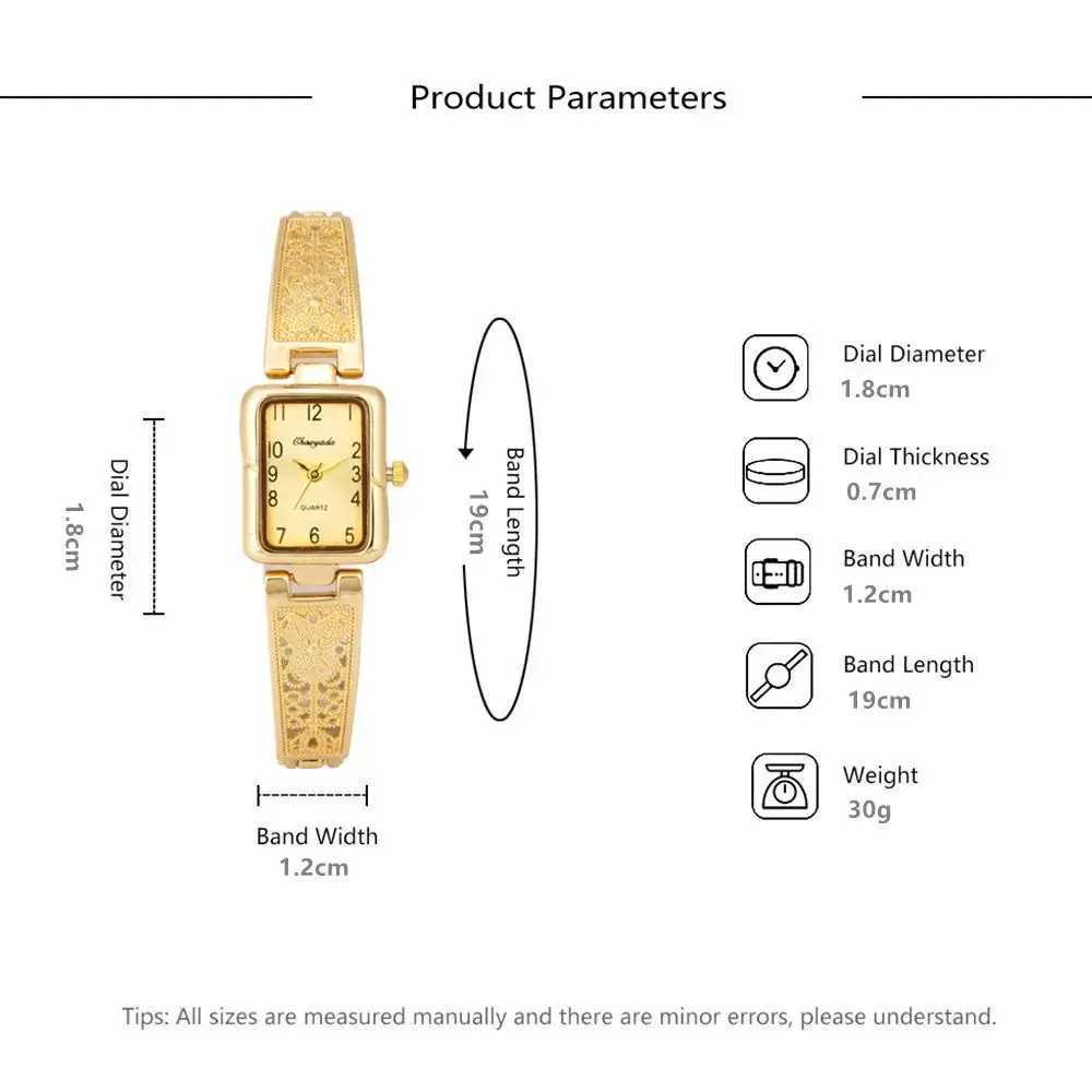 New Top Brand Luxury Silver Gold Watch for Women Thin Metal Bracelet Small Square Dial Dress Lady Quartz Watches Gifts for WomenX240920