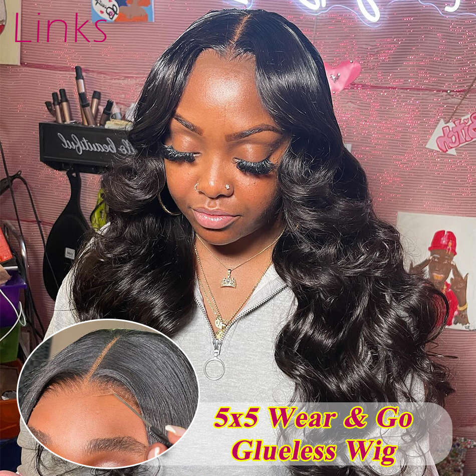 Glueless 250% Real Lace 5X5 HD Closure Wig Body Wave Pre Plucked Human Hair Wigs For Women