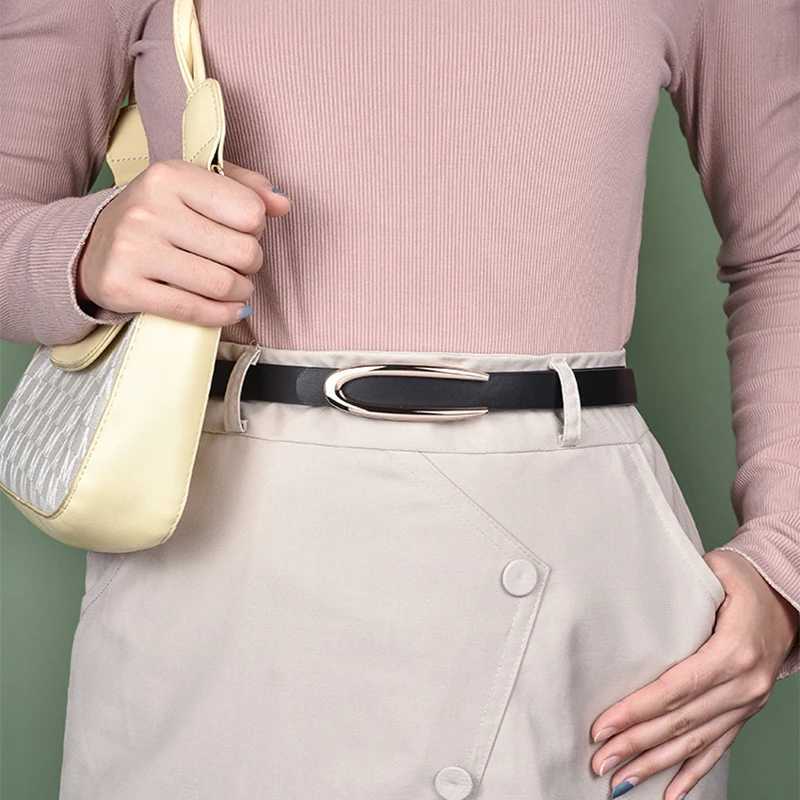 2024 New Womens Cowboy Tight Belt Womens Solid Color Fashion Thin Belt Buckle Jeans Womens Belt W240920