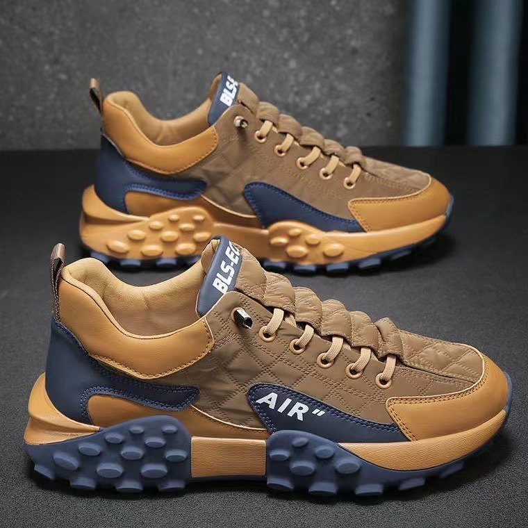 Fashion Men Casual Shoes Sports Mesh Breathable Low Top Anti slip Trend Thick Sole Mens Platform Shoes