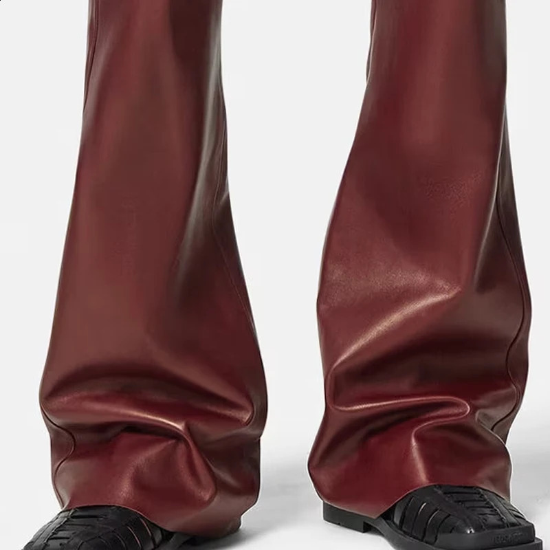High quality genuine leather mens pants brown products for spring and autumn UK fashion custom mens sheepskin pants 240913