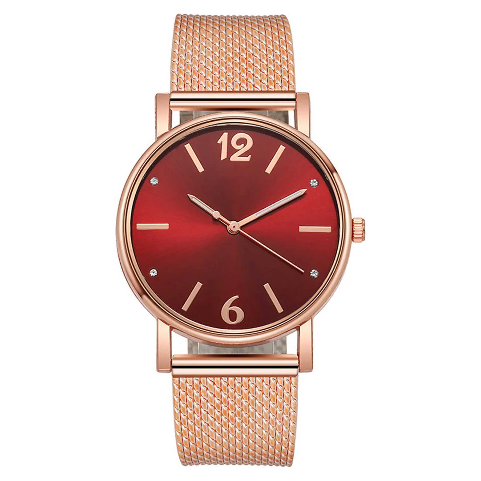 WomenS Diamond Mesh Strap Quartz Watch Simple Design Fashion Classic Round Dial Watches Breathable Strap Watch Reloj Para MujerX240920