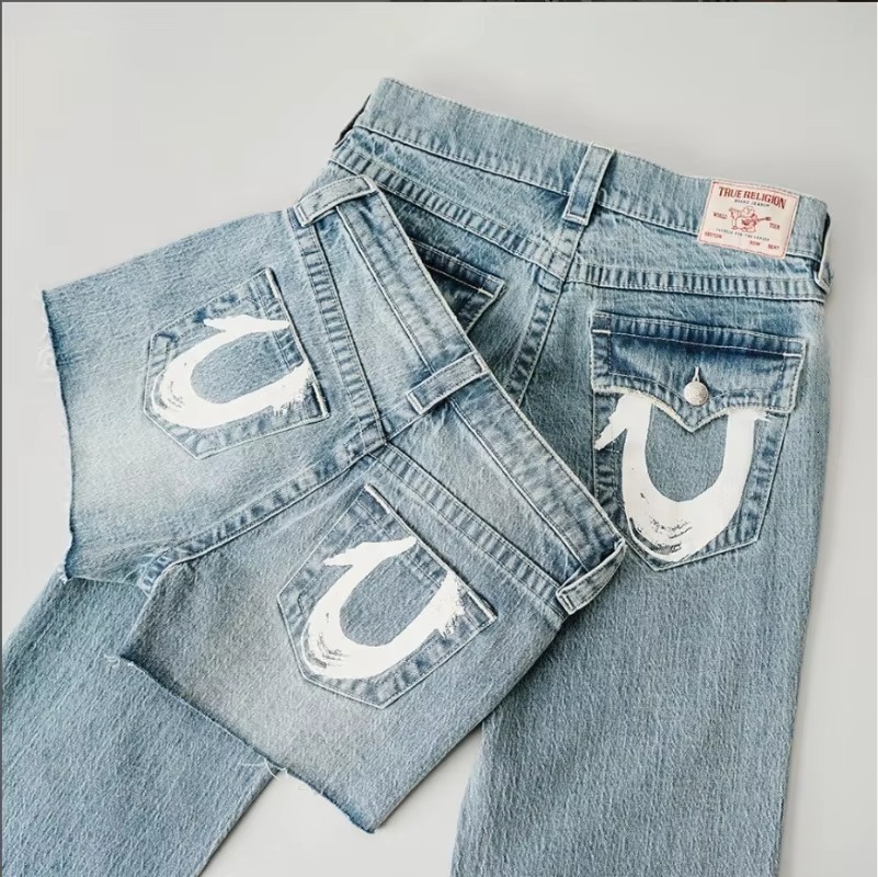 2026 Y k Hip Hop Retro Street Casual Women s Haruku Fashion Trends Printed Denim Trousers Straight Wide leg Pants For Men and Women