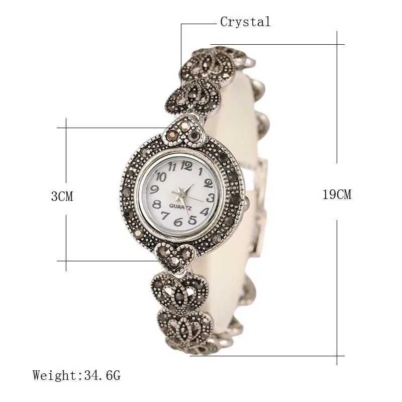 New Fashion Designer Promotion Tibetan Silver + Bangles + 26% Crystal Bracelet Wristwatch for Women watchesX240920