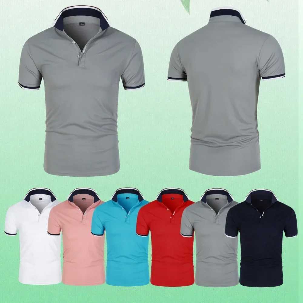 2023 Summer New Mens Casual Short-sleeved Polo Shirt Fashion Lapel T-shirt Breathable Mens Shirt Fashion Street ClothingX240920