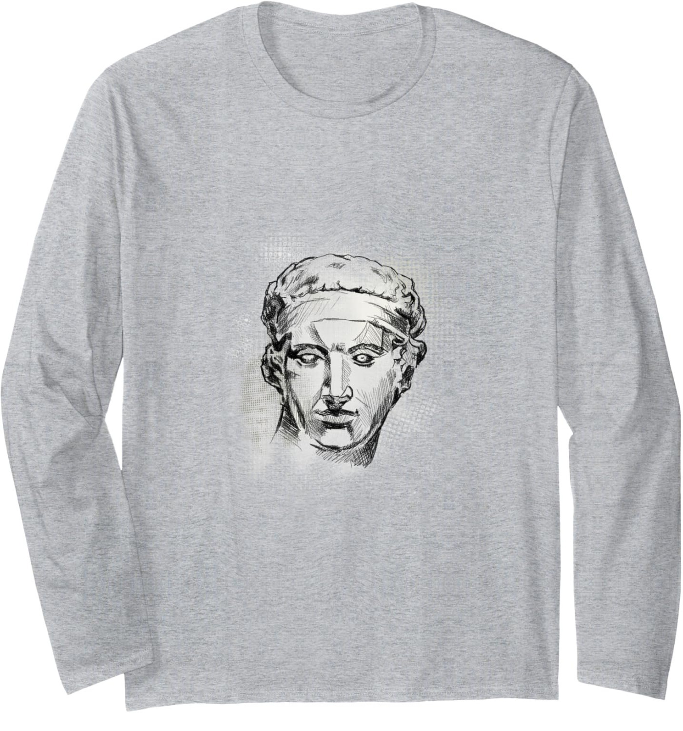 Long Sleeve Shirts for Men sweatshirt Portrait sketch of mans statue sculpture head Long Sleeve Tee Streetwear Casual tops clothes