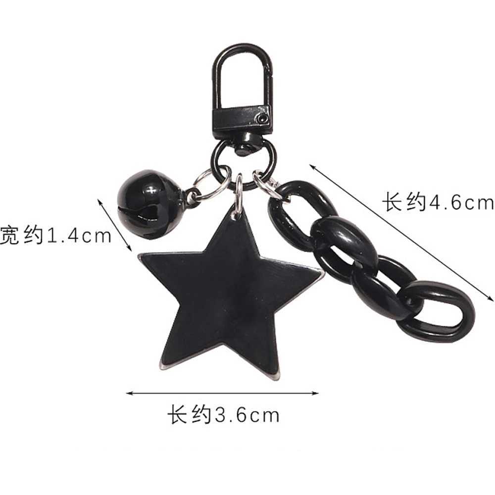 Glitter Stars Acrylic Keychain Bell Pendant Keyring for Girls Backpack Charm Headphone Case Accessorie Creative Friendship GiftsX240919