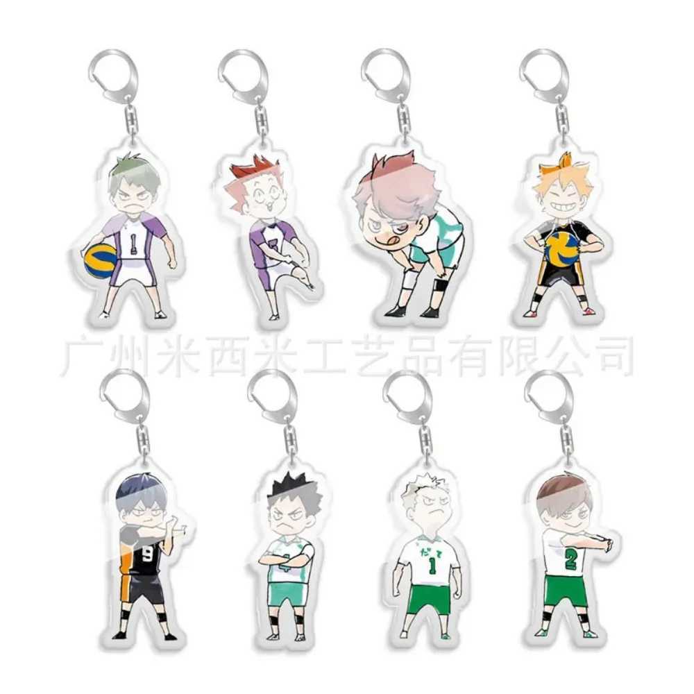 Anime Keychain Hinata Shoyo Kageyama Tobio Cosplay Acrylic Keychain Figure Keyring Charm Pendant Gift Jersey KeychainX240919