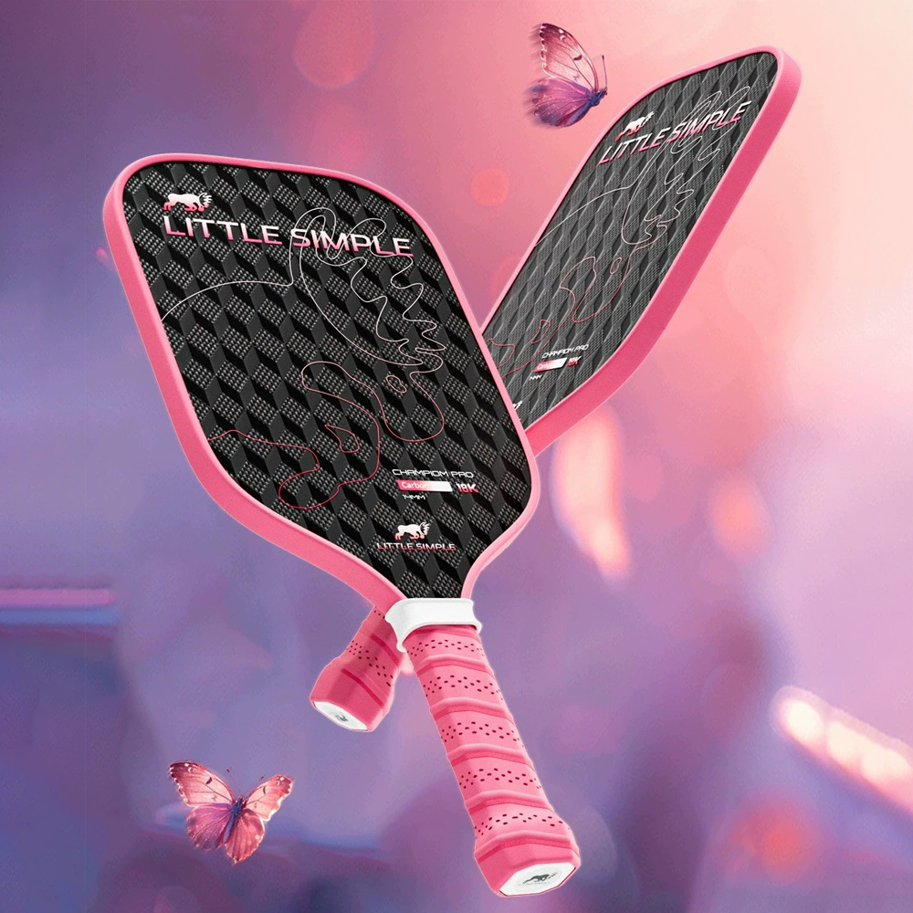 Little Simple 18K Woven Carbon Fiber Pickleball Paddle for Women, 14mm Polypropylene Honeycomb Core Increase Power and Control