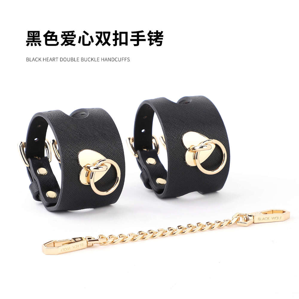 Sex toys SM props Double buckle Love sex handcuffs Binding handcuffs SM Alternative adult products hair replacement
