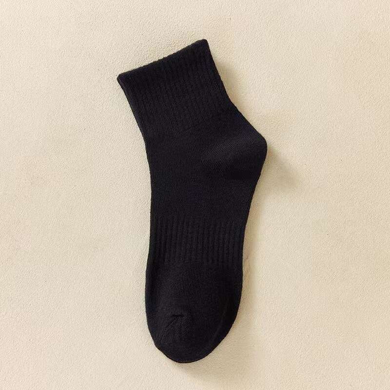 White Socks Children's Mid Length Socks Spring And Autumn White Sports Short Socks Sweat-Absorbing And Odor Proof Long Length Men's Socks So