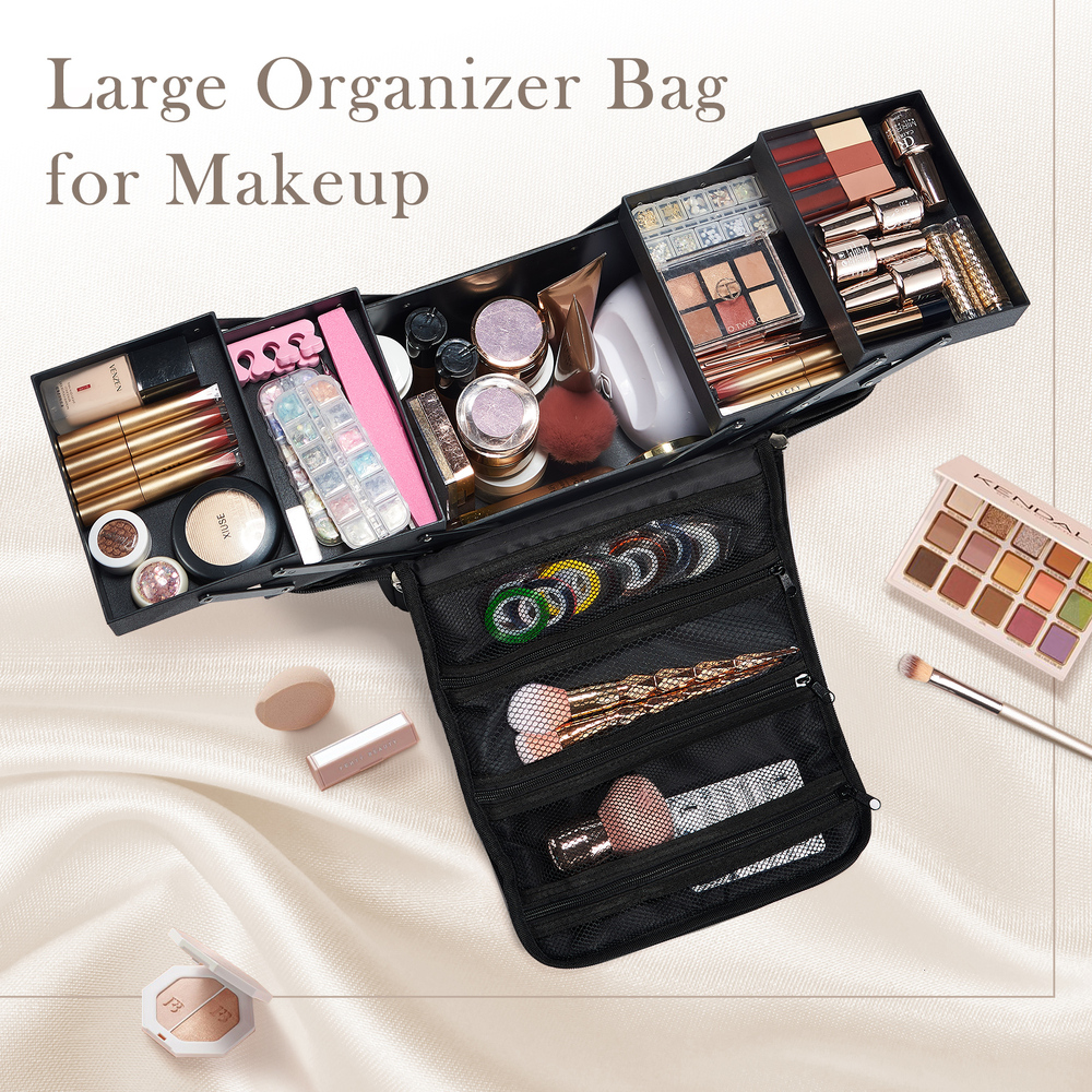Soft Box, Large Makeup Organizer Case, Professional Nail Train Bag Carrying Case Artist Travel Cosmetic Storage Handbag