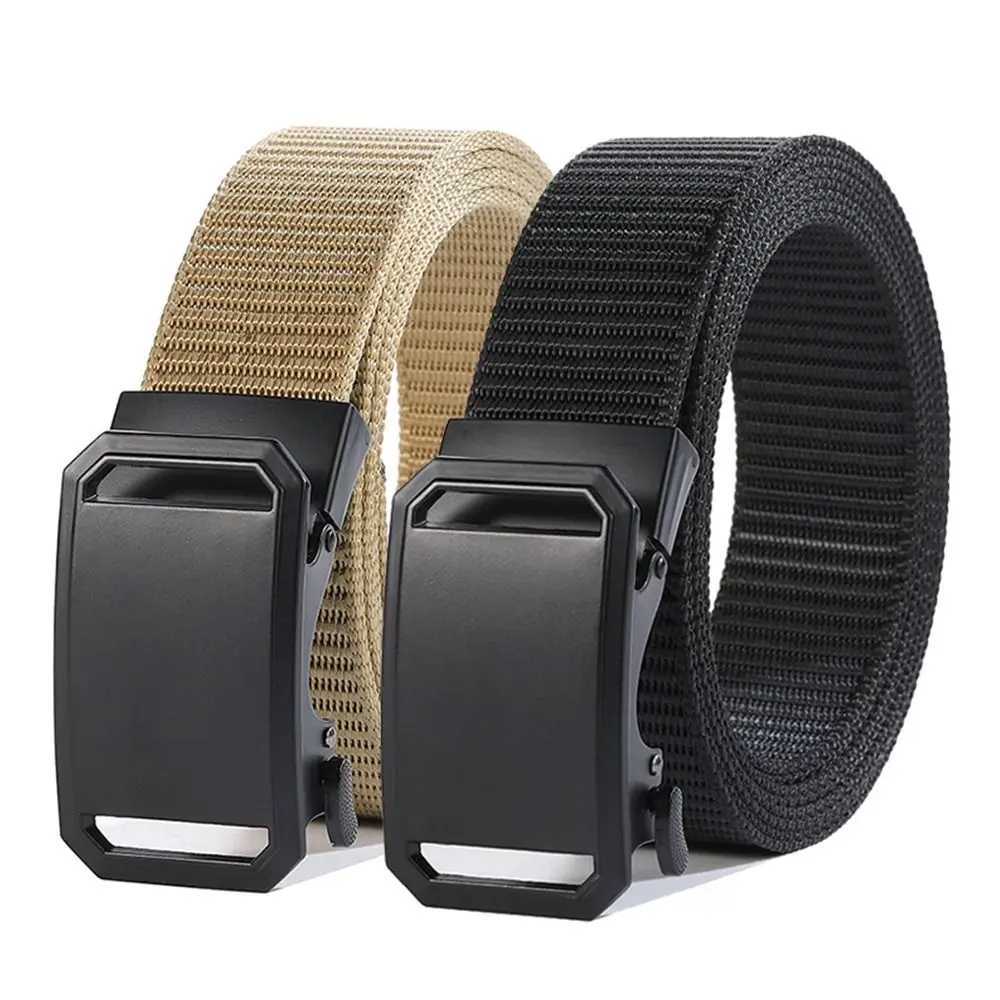 Mens luxury brand high-quality canvas strap mens automatic buckle strap business casual fashionable jeans strap W240920