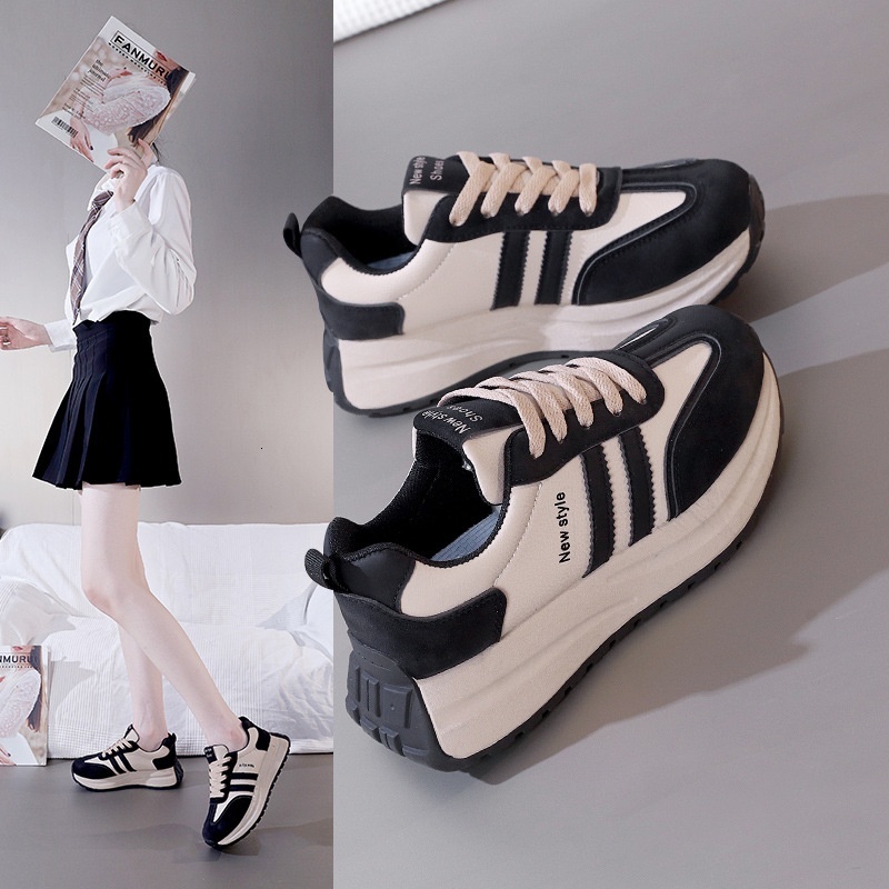 for Women 2024 New Autumn White Versatile Student Thick soled Casual Board Shoes HXX-AR708
