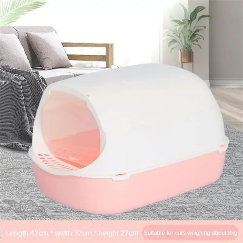 Closed Sandbox Cats Sanitary Tray Splash Proof Clean Basin Anti Flip Over Odor Proof Pet Accessories Pet Litter Box Plastic