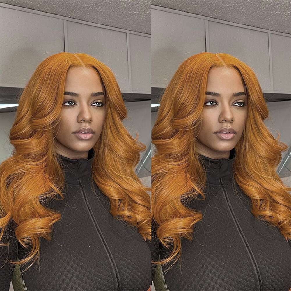 Ginger Brown Synthetic Lace Front Wig For Women Glueless With Baby Natural Hair E Orange Blonde Wigs Heat Resistant Fiber