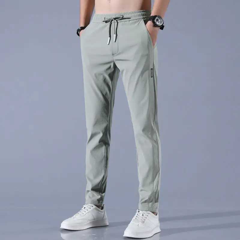 Straight tube ice stockings loose casual pants and summer slim wide leg pants suitable for mens business trends W240919