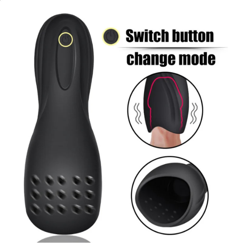 Male masseur training Mastrubator oral cup penis massage pulse vibration sex toy 240914