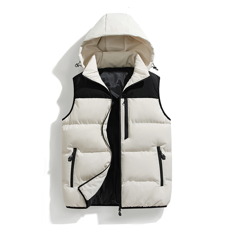 Windproof Sleeveless Vest Winter Jacket Casual Coat Men Cotton Warm Thicken Waistcoat Thick Gilet Male