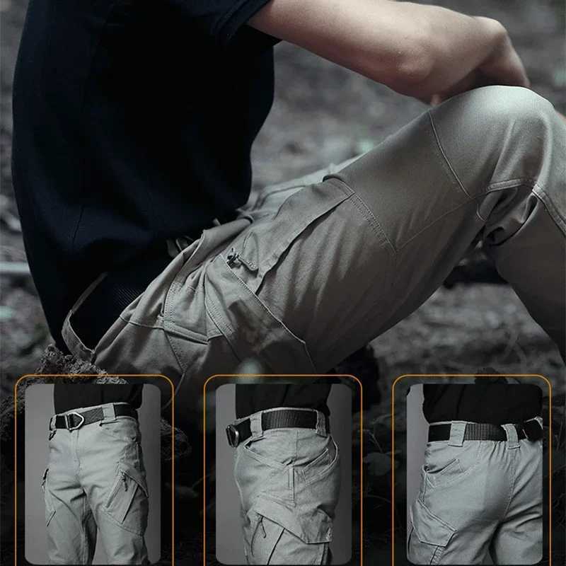 Men Cargo Pants Trousers Multipocket Waterproof Wearresistant Casual Training Overalls Comfortable Breathable Clothing W250826