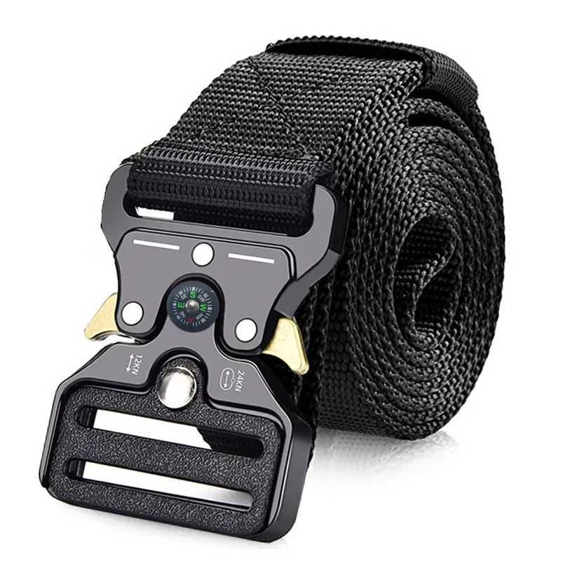 Real tactical belt quick release outdoor military belt soft real nylon sports accessories mens and womens black belts plus size W240920
